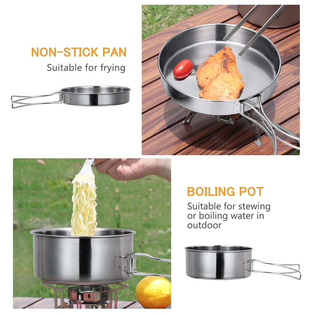 Stainless Steel Camping Cookware Set