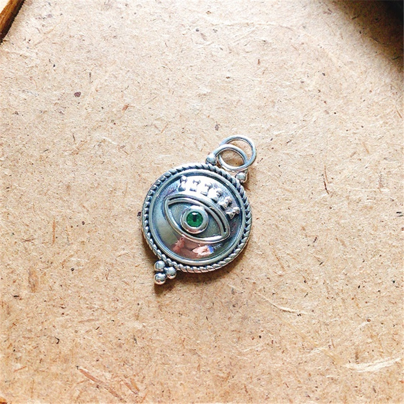 Vintage Niche Devil's Eye Sterling Silver Pendant Necklace