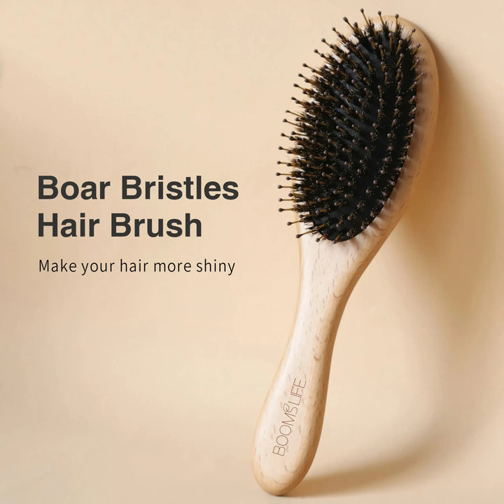 Boar Bristle Wooden Hair Brush