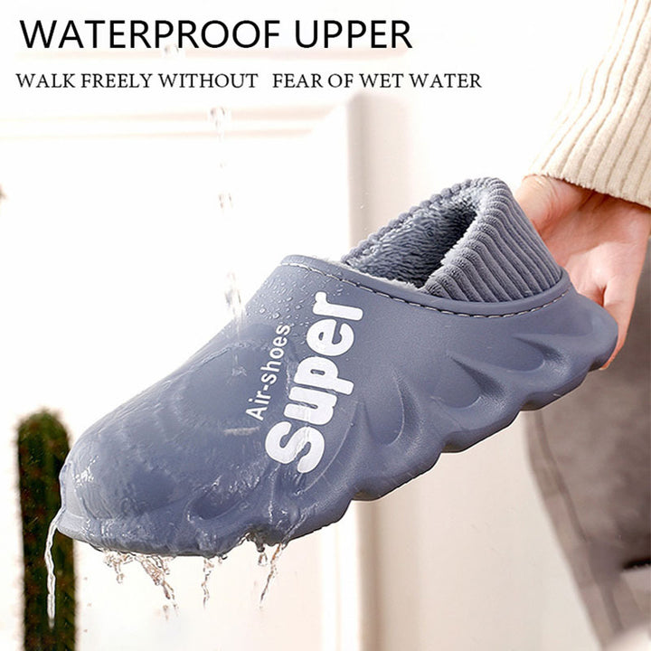 Home Slippers EVA Waterproof Warm Plush Indoor Shoes Couple Couple Shoes