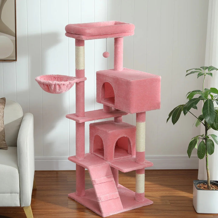 Cat Tree for Large Cats with Spacious Perch & Hammock