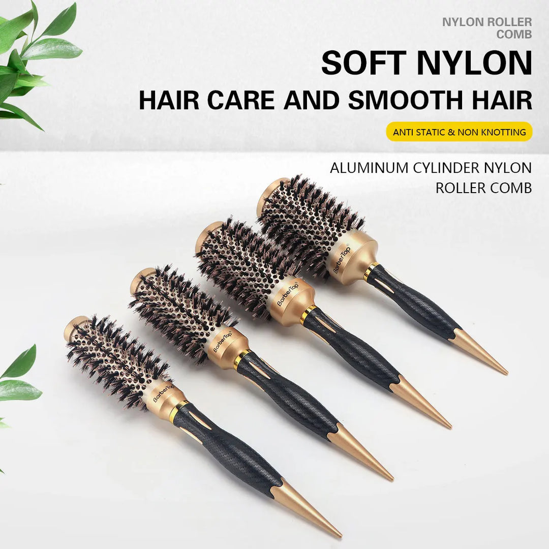 Boar Bristle Round Barrel Hair Curling Brush