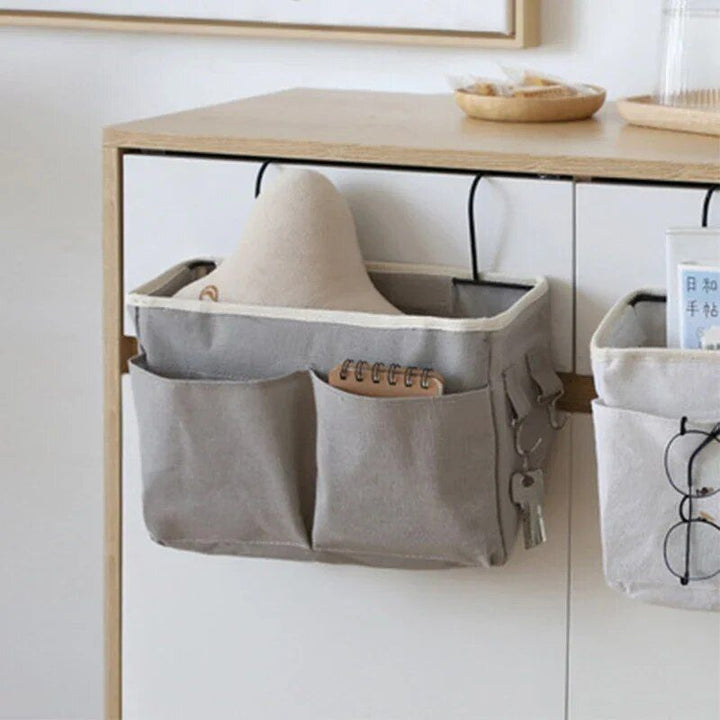 Multi-Purpose Bedside Storage Organizer: Canvas Hanging Pocket for Bedroom Essentials