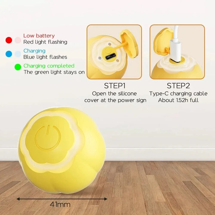 Interactive LED Cat Toy Ball - Smart Automatic Rolling Pet Play Ball