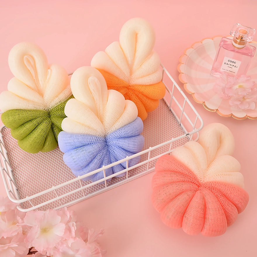 Cute Pumpkin Shaped Bath Sponge Mesh Balls