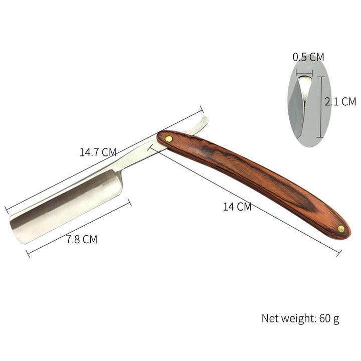 Classic Straight Razor with Beech Wood Handle & Carbon Steel Blade