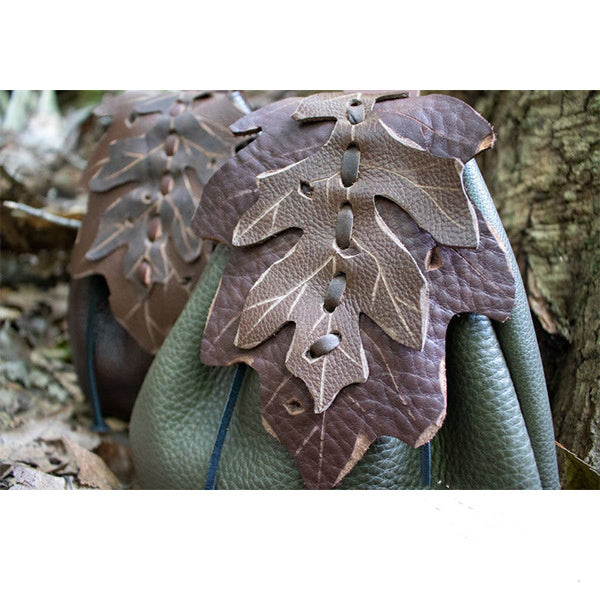 Faux Leather Medieval Leaf Pattern Belt Bag