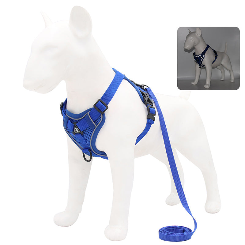 Adjustable Reflective No-Pull Dog Harness and Leash Set for Small and Medium Dogs