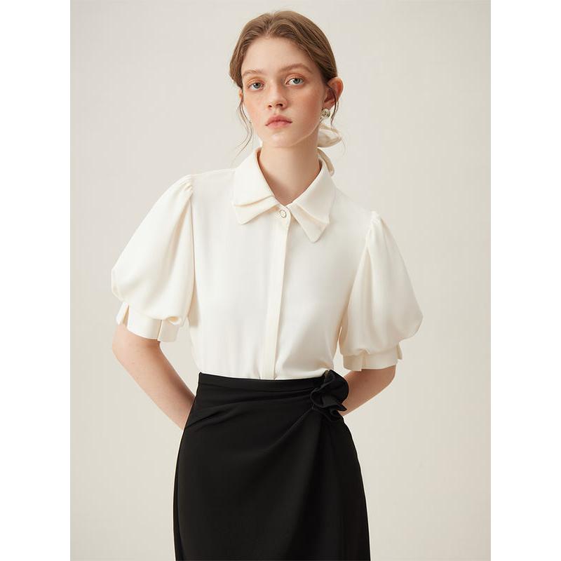 Elegant Summer Polo Collar Shirt for Women