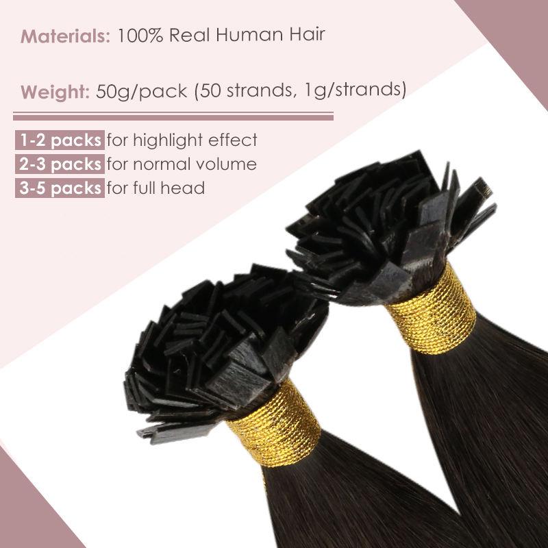 Flat Tip Human Hair Extensions