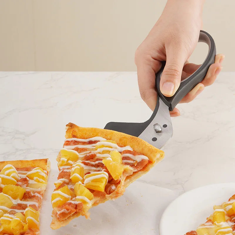 Ultra Sharp 2-in-1 Pizza Scissors with Non-Slip Handle and Detachable Pizza Shovel