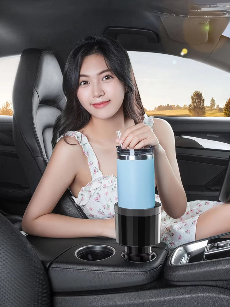 Adjustable Car Cup Holder Expander with Anti-Slip Silicone Base - 6.5" to 10.5" Diameter