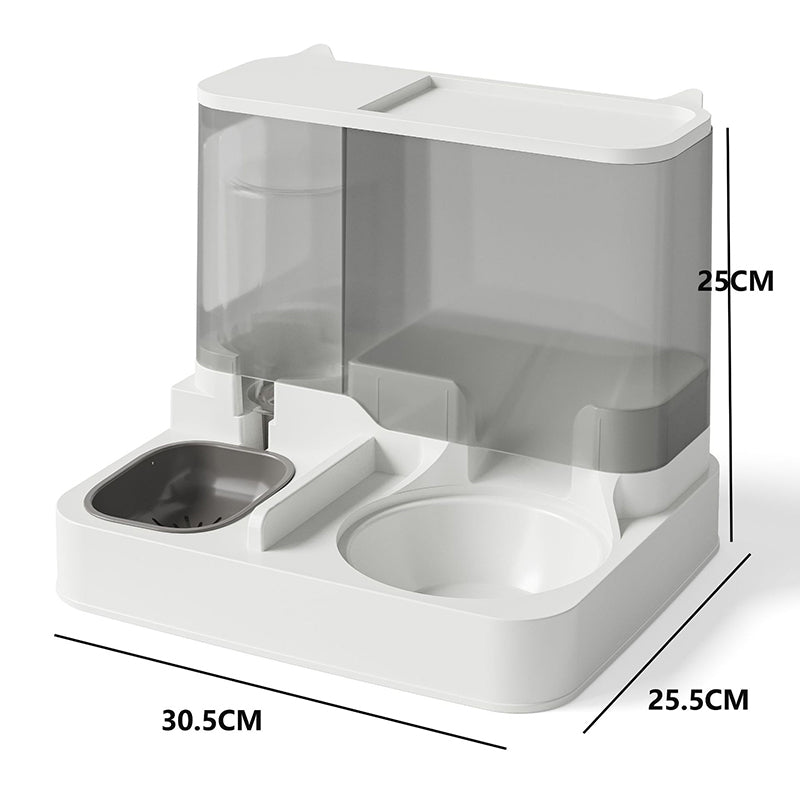 Automatic 2-in-1 Transparent Cat Feeder & Water Dispenser with Large Capacity