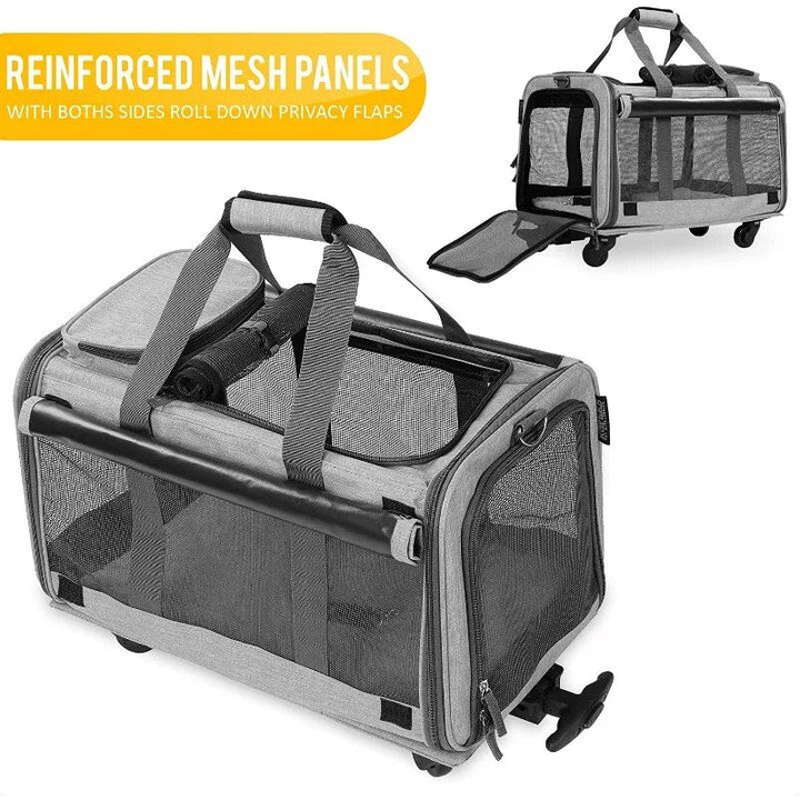 Mesh Dog Carrier with Wheels