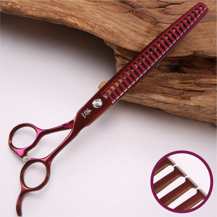 Professional 8-Inch Titanium-Coated Thinning Shears for Pets