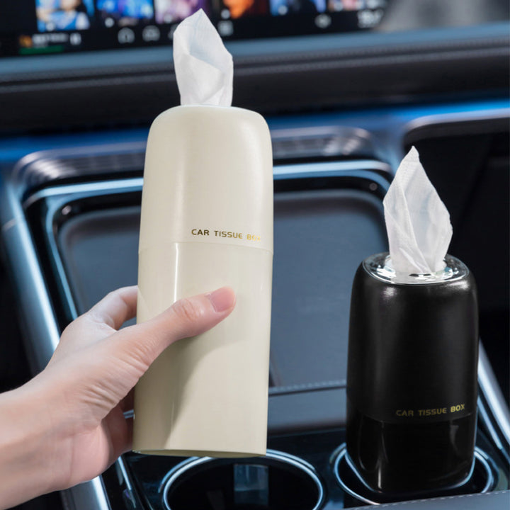 Compact Round Car Tissue Holder