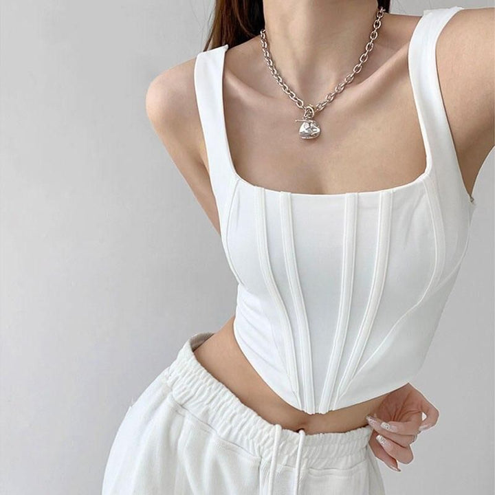 Square Neck Backless Crop Top