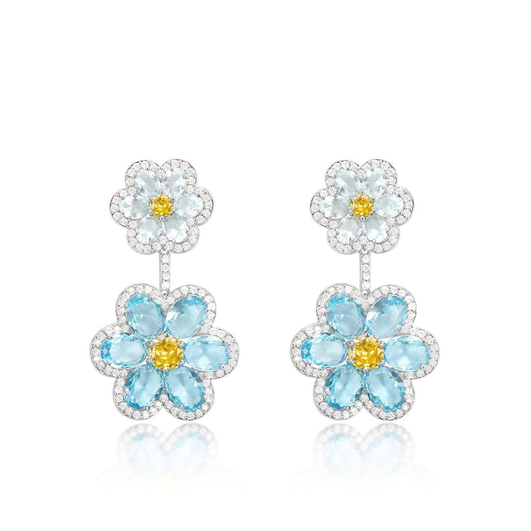 Double Flower Exquisite Light Luxury Earrings