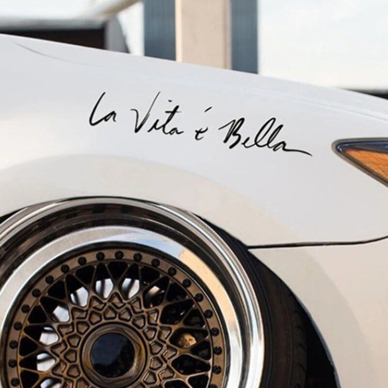 La Vita E Bella Life Quote Car Sticker