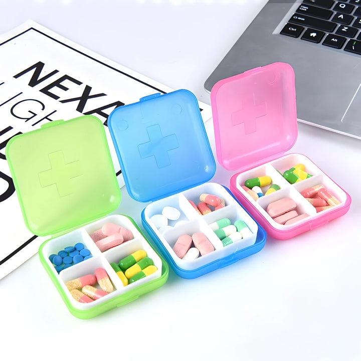 Compact 4-Compartment Pill Organizer