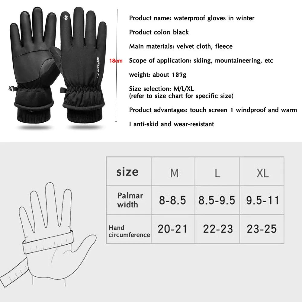 Winter Touch Screen Waterproof Gloves for Cycling, Skiing & Outdoor Sports