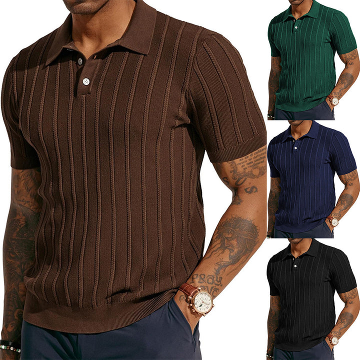 New Summer Polo Shirt Short Sleeve V-neck Cool Breathable Top