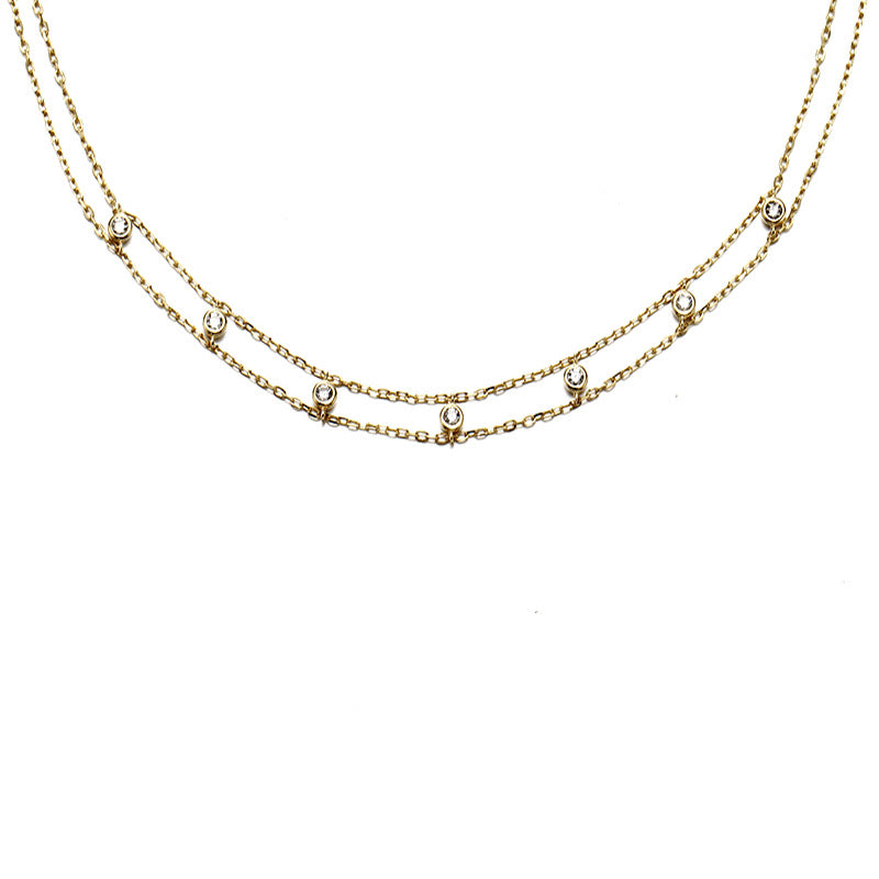 Silver All-match Necklace 14k Gold-plated All-match