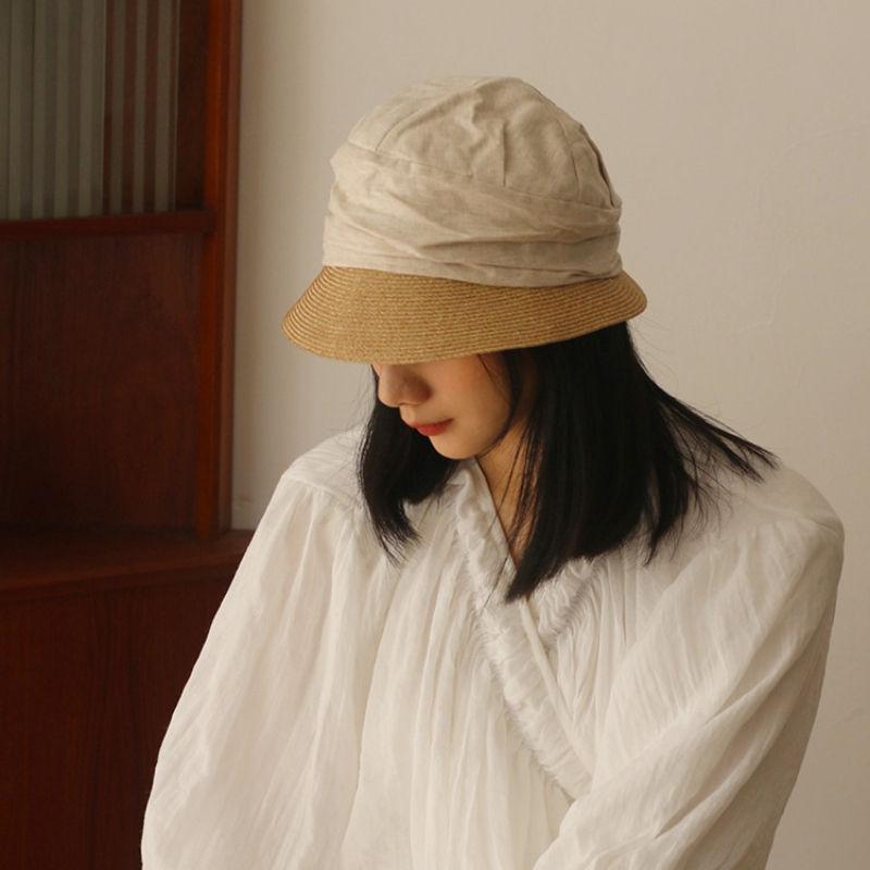 Artistic Cotton Linen Woven Sun Hat for Women