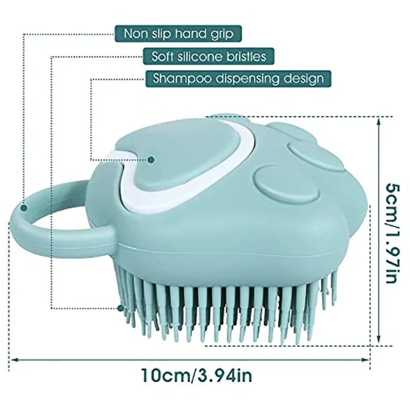 Multi-Purpose Silicone Pet Bath & Massage Brush for Dogs and Cats