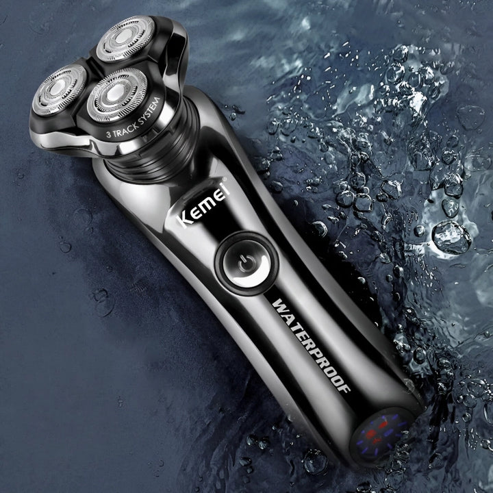 Waterproof 3D Rotary Electric Shaver with Intelligent Cleaning