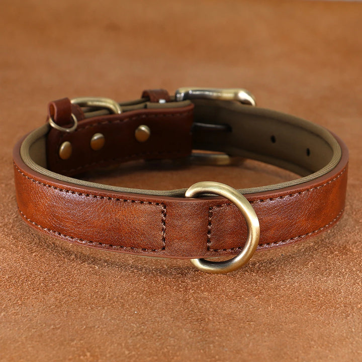 Soft Padded PU Leather Dog Collar