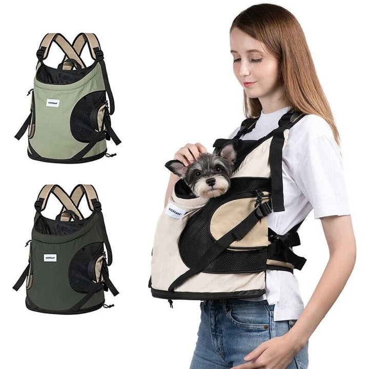 Lightweight Breathable Pet Sling Bag - Nylon Travel Backpack for Small Dogs and Cats