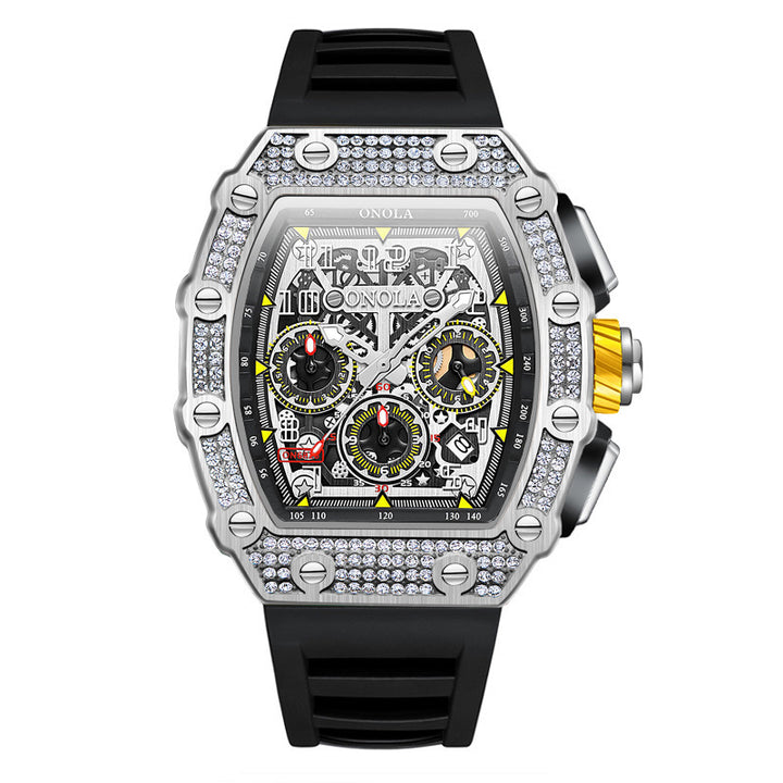 Full Diamond Fashion New Multi-functional Mechanical Watch