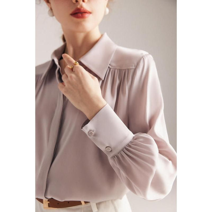 Elegant Long Sleeve Silk Blouse for Women