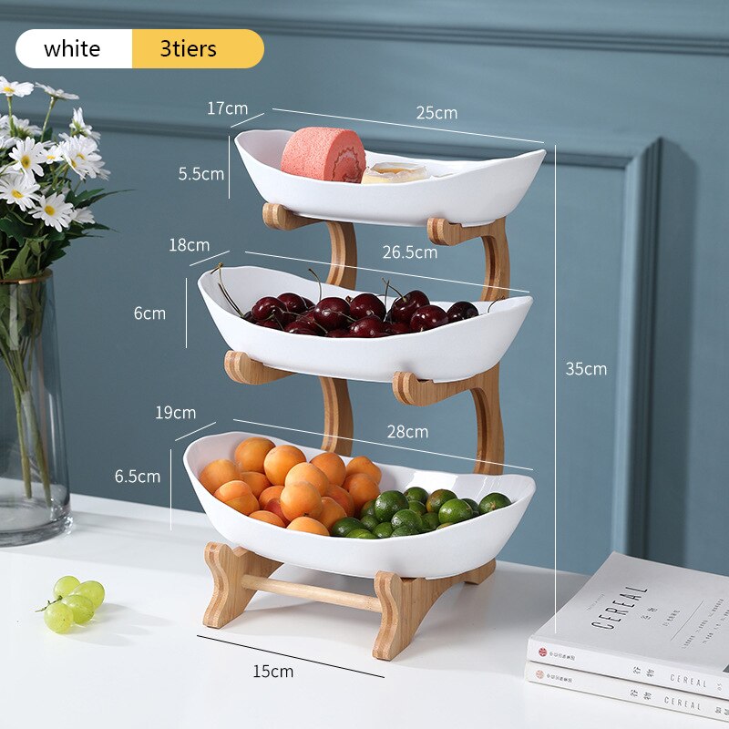 Partitioned Oval Table Plates & Fruit Bowl