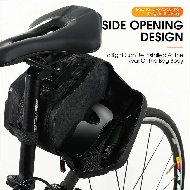 Waterproof Hard Shell Bicycle Saddle Bag with Quick Release