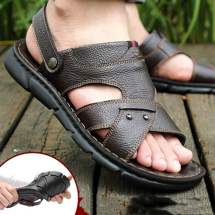 Men's Sandals Genuine Leather Anti Slip Dual Purpose