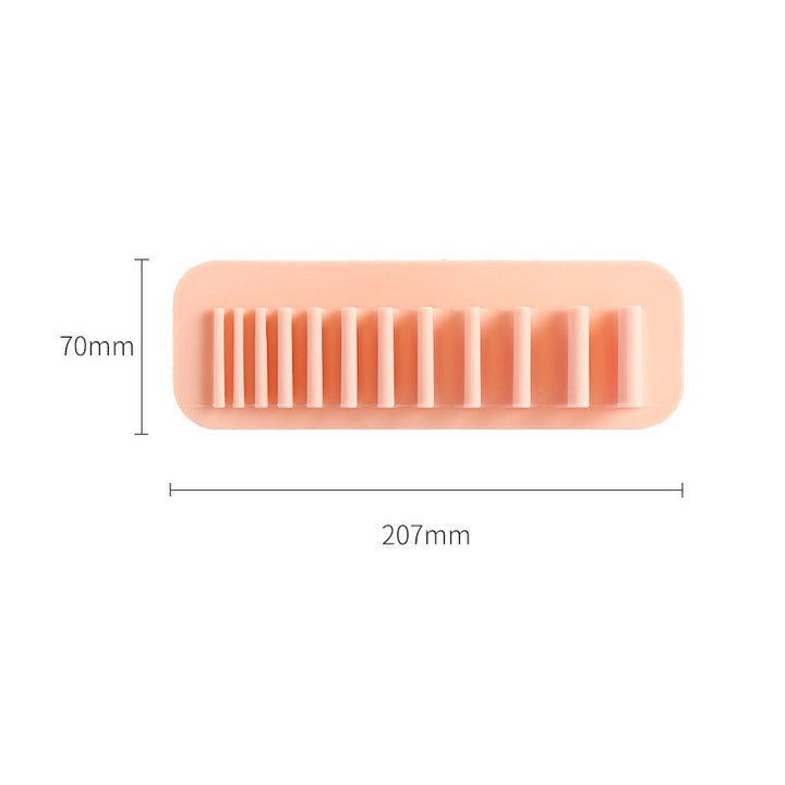 Wall-Mounted Silicone Makeup Brush Holder