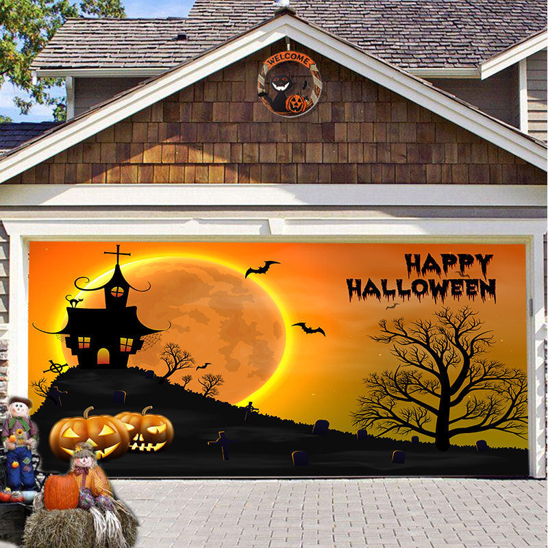 Halloween Party Decorative Hanging Cloth Garage Door Background Fabric