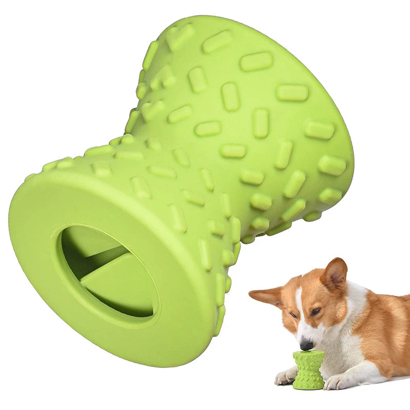 Durable Food Dispensing Chew Toy for Aggressive Chewers - Non-toxic, Natural Rubber, Treat Leaking Bone Toy for Dogs