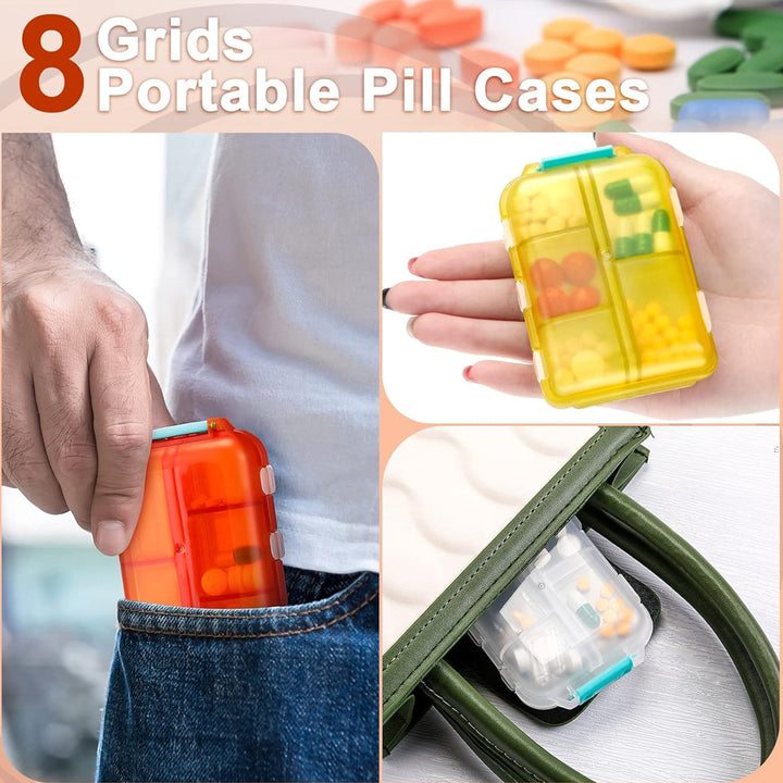 Portable 10-Grid Travel Pill Organizer Box