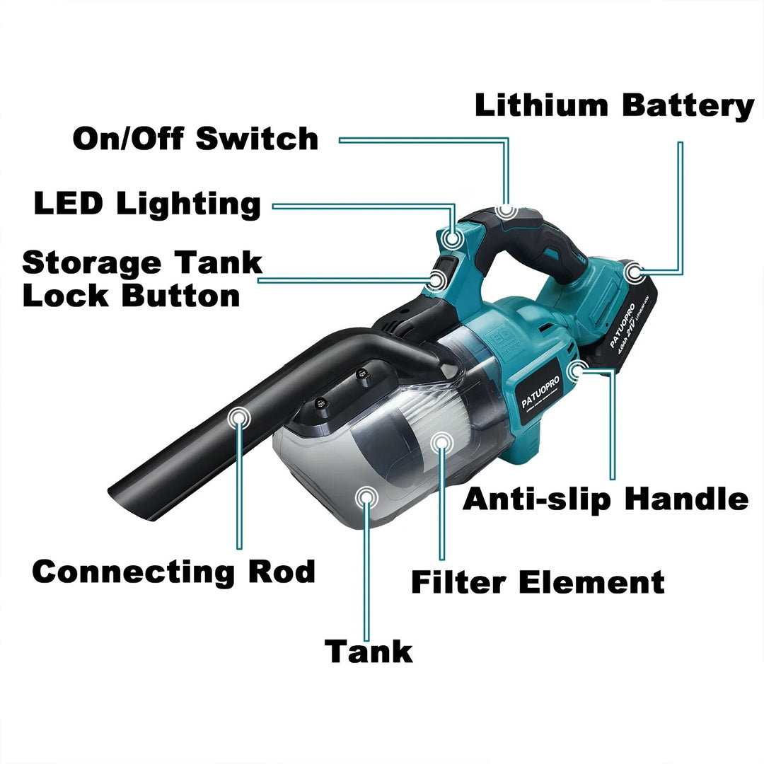 18V Cordless Handheld Vacuum Cleaner - Multi-function Dust Collection Power Tool