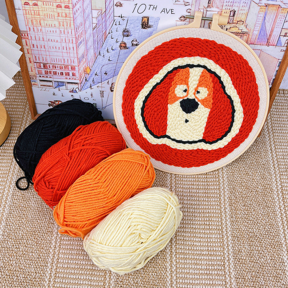 Punch Needle Embroidery Starter Kit with Dog Pattern