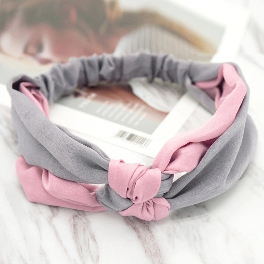 Elegant Cross Bow Patchwork Elastic Headband