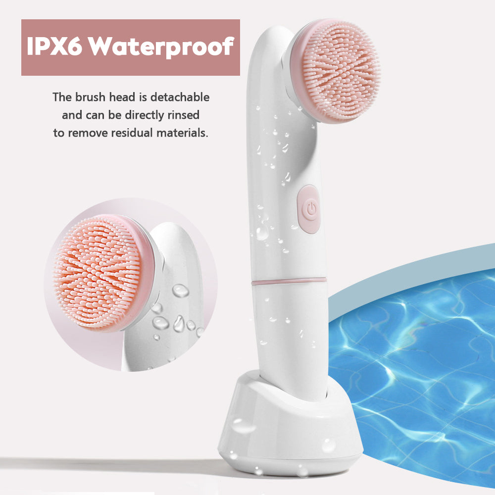 2-in-1 Waterproof Electric Face Cleansing Brush and Massager