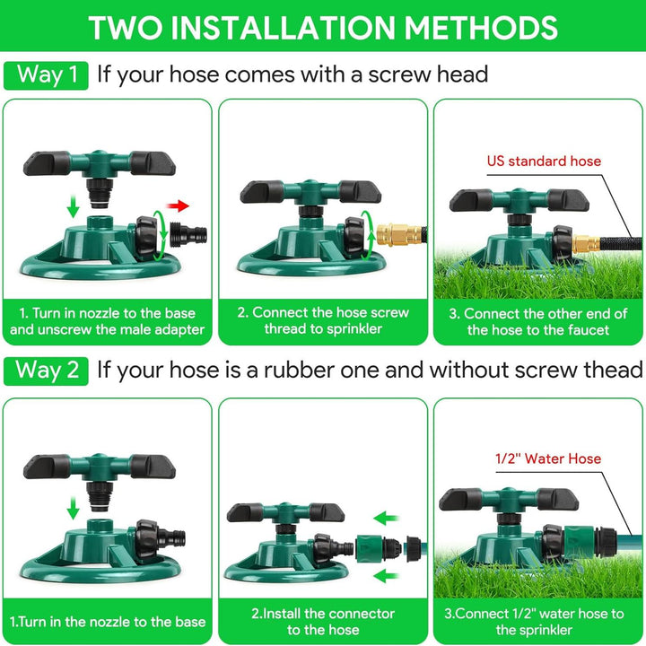 360 Degree Rotating Garden Sprinkler for Efficient Irrigation