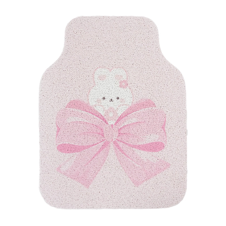 Cute Bow Cartoon Car Floor Mats - Anti-Dirty & Anti-Slip Silk Ring Design