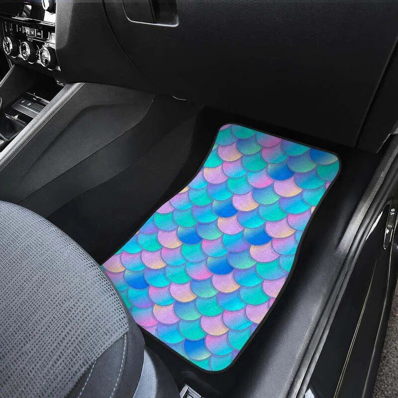 Mermaid Scales Pink Teal Car Floor Mats