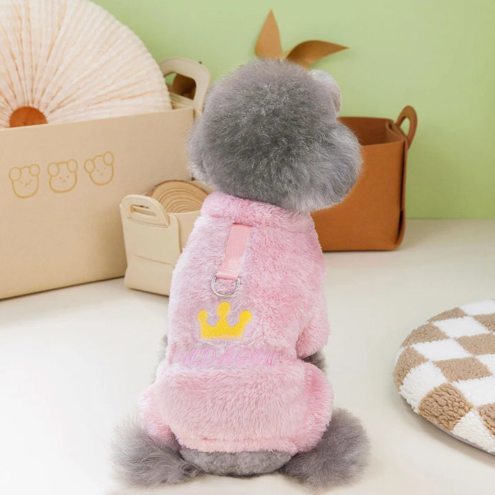 Cozy Fleece Pet Jumpsuit for Small Dogs & Cats