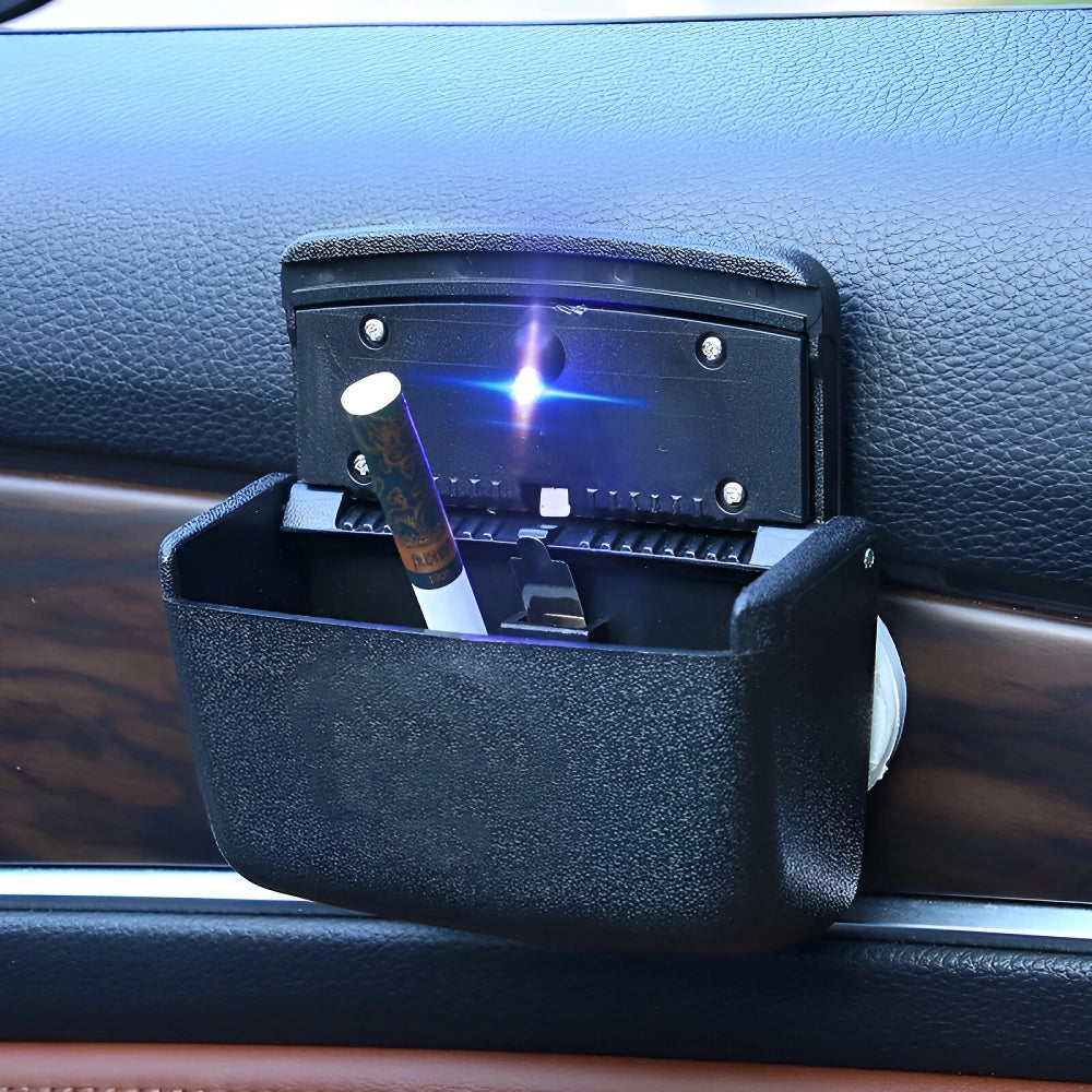 Portable Smokeless Car Ashtray with LED Light and Lid